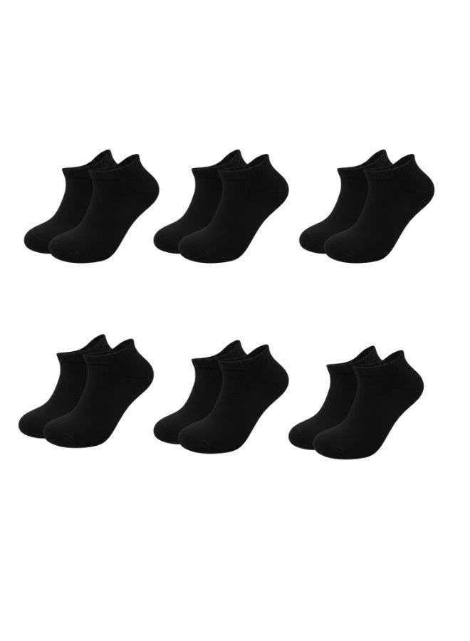 بيير دونا جوارب كاحل للبنات عبوة 6 قطع – أسود | مزيج قطن ناعم | قابلة للتنفس ومرنة لراحة فائقة | للمدرسة والاستخدام اليومي | العمر 13–14 سنة - Image 1